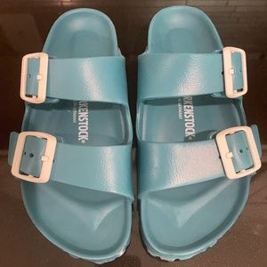 Aqua Birkenstock sandals